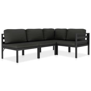ARDEBO.de - 4-tlg. Garten-Lounge-Set mit Kissen Aluminium Anthrazit