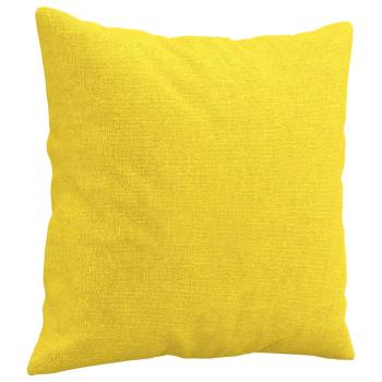 2-Sitzer-Sofa mit Zierkissen Hellgelb 140 cm Stoff