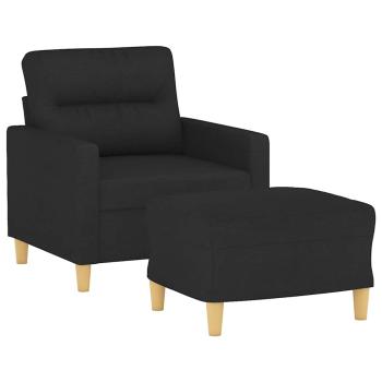 Sessel mit Hocker Schwarz 60 cm Stoff