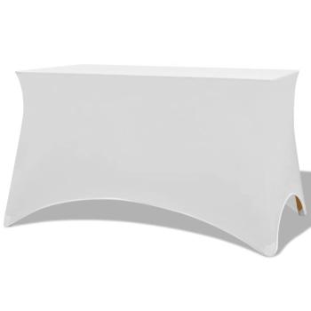 ARDEBO.de - Stretch-Tischhusse 2 Stk. 243 x 76 x 74 cm Weiß