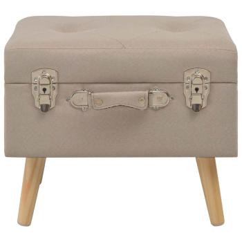 Hocker mit Stauraum 3 Stk. Beige Stoff