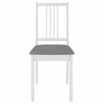 Esszimmerst?hle mit Polstern 2 Stk. Wei? Massivholz