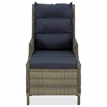 Verstellbarer Gartensessel mit Fu?hocker Poly Rattan Braun