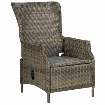 Verstellbarer Gartensessel mit Fu?hocker Poly Rattan Braun