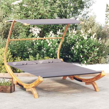 ARDEBO.de - Sonnenliege mit Dach 165x203x138 cm Bugholz Massiv Anthrazit