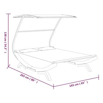 Sonnenliege mit Dach 165x203x138 cm Bugholz Massiv Anthrazit