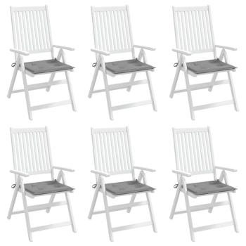 Gartenstuhl-Kissen 6 Stk. Grau 40x40x3 cm Oxford-Gewebe