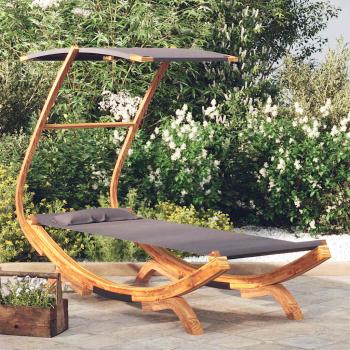 ARDEBO.de - Sonnenliege mit Dach 100x190x134 cm Bugholz Massiv Anthrazit