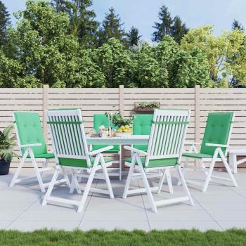 ARDEBO.de - Gartenstuhlauflagen für Hochlehner 6 Stk. Grün 120x50x3cm Stoff