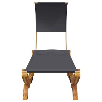 Sonnenliege mit Dach 100x200x126 cm Bugholz Massiv Anthrazit