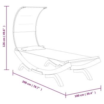 Sonnenliege mit Dach 100x200x126 cm Bugholz Massiv Anthrazit