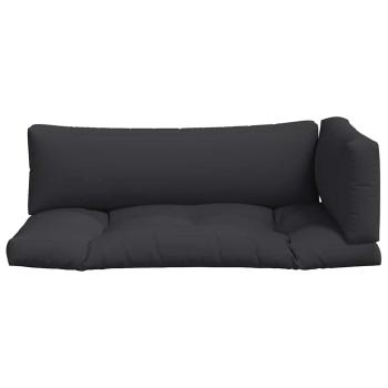 Palettenkissen 3-tlg. Schwarz Stoff