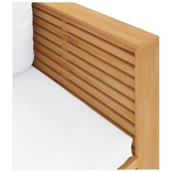 Gartensessel mit Creme Kissen Massivholz Teak