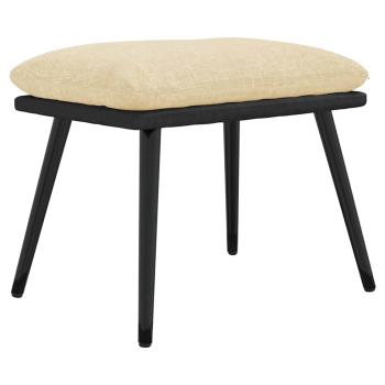 Fu?hocker Creme 45x29,5x35 cm Stoff und Kunstleder