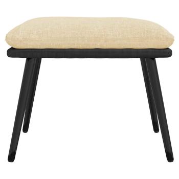 Fu?hocker Creme 45x29,5x35 cm Stoff und Kunstleder