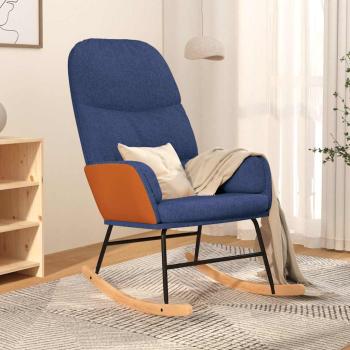 ARDEBO.de - Schaukelstuhl Blau Stoff
