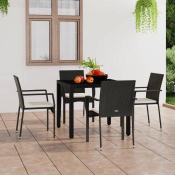 ARDEBO.de - Gartenst?hle mit Kissen 4 Stk. Poly Rattan Schwarz