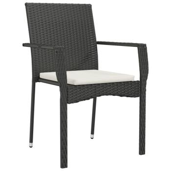Gartenst?hle mit Kissen 4 Stk. Poly Rattan Schwarz
