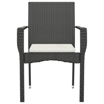Gartenst?hle mit Kissen 4 Stk. Poly Rattan Schwarz