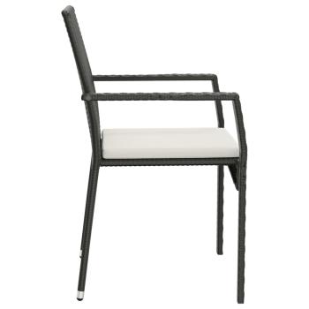 Gartenst?hle mit Kissen 4 Stk. Poly Rattan Schwarz