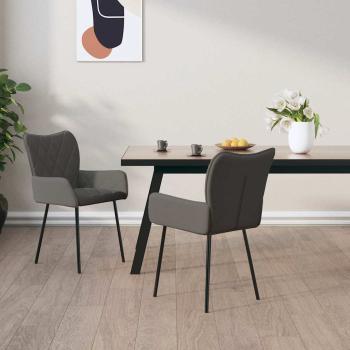 ARDEBO.de - Esszimmerstühle 2 Stk. Dunkelgrau Stoff