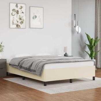 ARDEBO.de - Bettgestell Creme 140x190 cm Kunstleder