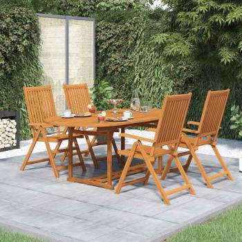 ARDEBO.de - 5-tlg. Garten-Essgruppe Massivholz Akazie 150-200 cm