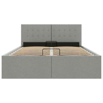 Stauraumbett Hydraulisch Hellgrau Stoff 120×200 cm