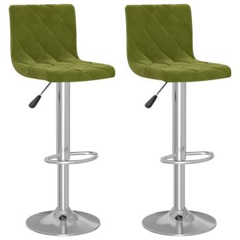 Barhocker 2 Stk. Hellgrün Samt