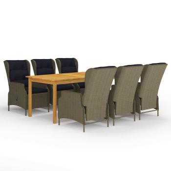 ARDEBO.de - 7-tlg. Garten-Essgruppe Braun