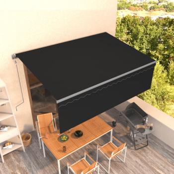 ARDEBO.de - Markise Automatisch Einziehbar mit Volant 4x3 m Anthrazit