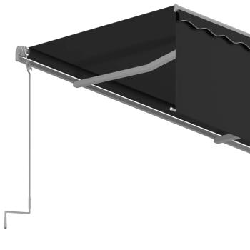 Markise Automatisch Einziehbar mit Volant 4x3 m Anthrazit