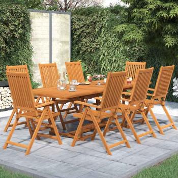 ARDEBO.de - 9-tlg. Garten-Essgruppe Massivholz Akazie 160-240 cm