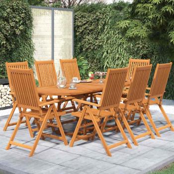 ARDEBO.de - 9-tlg. Garten-Essgruppe Massivholz Akazie 160-240 cm