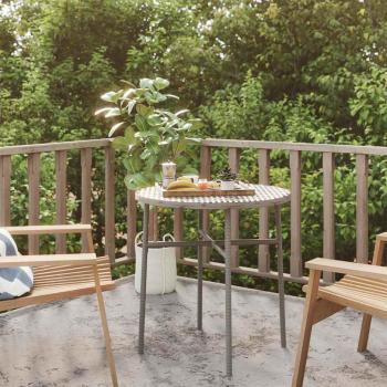 ARDEBO.de - Beistelltisch Grau 45 cm Poly Rattan