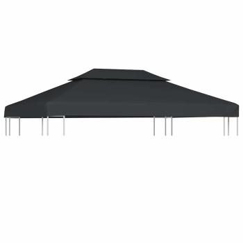 ARDEBO.de - Pavillon-Dachplane mit Kaminabzug 310 g/m² 4x3 m Anthrazit