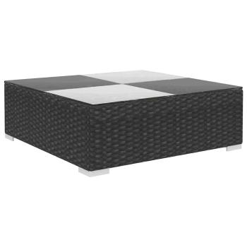 6-tlg. Garten-Lounge-Set mit Auflagen Poly Rattan Schwarz