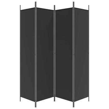 4-tlg. Paravent Schwarz 200x200 cm Stoff