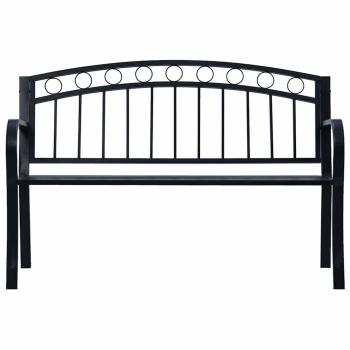 Gartenbank 125 cm Schwarz Stahl