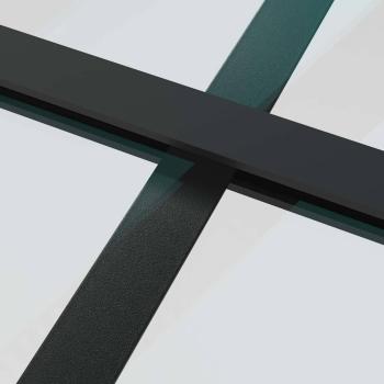 Schiebetür Aluminium und ESG Glas 102,5x205 cm Schwarz