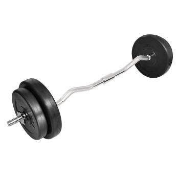 ARDEBO.de - Hantelset mit Curlstange und Hantelscheiben 30 kg
