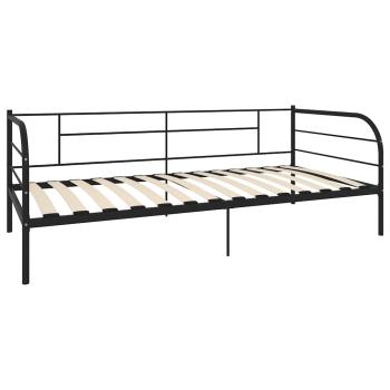 Tagesbett-Rahmen Schwarz Metall 90×200 cm