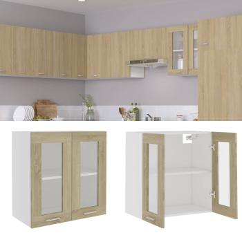 ARDEBO.de - Hängeglasschrank Lyon Sonoma-Eiche 60x31x60 cm Holzwerkstoff