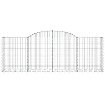 Gabione mit Hochbogen 300x50x100/120 cm Verzinktes Eisen