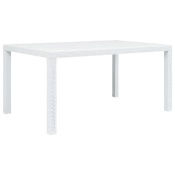 ARDEBO.de - Gartentisch Weiß 150x90x72 cm Kunststoff Rattan-Optik