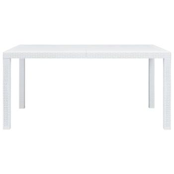 Gartentisch Weiß 150x90x72 cm Kunststoff Rattan-Optik
