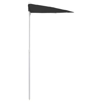 Halb-Sonnenschirm mit Mast 180x90 cm Schwarz