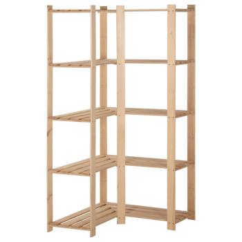 ARDEBO.de - Eck-Lagerregal mit 5 B?den 82,5x82,5x170 cm Massivholz Kiefer