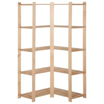 Eck-Lagerregal mit 5 B?den 82,5x82,5x170 cm Massivholz Kiefer