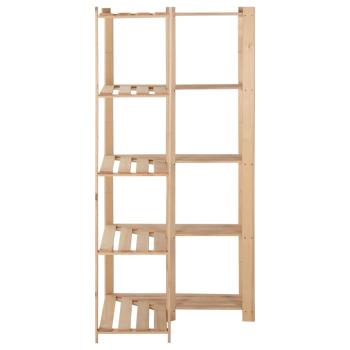 Eck-Lagerregal mit 5 B?den 82,5x82,5x170 cm Massivholz Kiefer